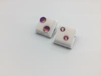 Set of 2 Purple Tourmaline Round Brilliant Gemstones