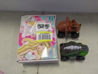 (2) Dinosaur Cars and Barbie Kit