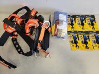 Dynamic Safety Harness, (12) Pairs Large Neoprene Dipped Gloves and (6) Werner Tool Lasso