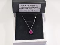 SMARTLIFE Pink Sapphire 10.0 mm Necklace