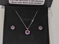 SMARTLIFE Pink Tourmaline Solitaire 2 Piece Set