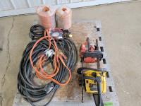 (2) Inoperable Chainsaws, Long RV Cord, Baler Twine and Jumper Cables