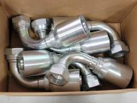 (6) 1-1/4 Inch Eaton Aeroquip Hydraulic Fittings