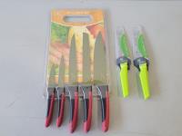 6 Piece Knife Set and (2) Stainless Steel Knives