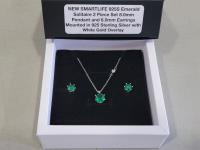 Smartlife 925S Emerald Solitaire 2 Piece Set