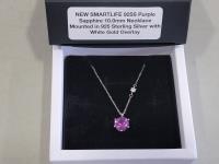 Smartlife 925S Purple Sapphire 10.0 mm Necklace