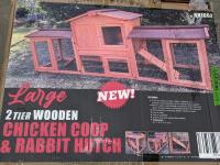 Large 2 Tier Wooden Chicken Coop