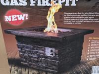 Natural Stone Square Fiberglass Gas Firepit