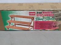 3 Tier Wooden Step Ladder Plant Stand