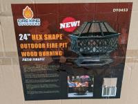 24 Inch Hex Shaped Woodburning Firepit