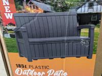 185L Plastic Outdoor Patio Storage Bench