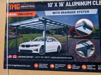 TMG Industrial LCP16 10 Ft X 16 Ft Aluminum Clear Carport