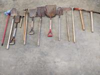 Qty of Shovels, Rake, Pick Axes, Mop Handles