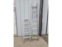 (1) 5 Ft Aluminum Step Ladder, (1) 12 Ft Aluminum Extension Ladder