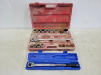 Unitool 3/4 Inch Drive Ratchet and Sockets and Powerfist 1/2 Inch Drive Torque Wrench