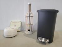 Garbage Can, Diffuser, Wine Bottle Shaped Light