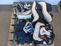 (2) Lacrosse Sticks and a Qty of Hockey Goalie Gear