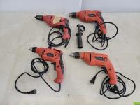 (4) Tool Shop Corded Drills