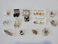 Qty of Porcelain Earrings and Broches