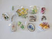 (12) Porcelain Broches
