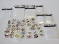 Qty of Porcelain Broches and Craft Bags