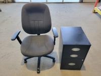 Office Chair and 3 Drawer Filing Cabinet