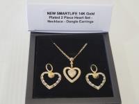 Smartlife 14K Gold Plated 2 Piece Heart Set