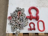 20 Ft 3/8 Inch Chain and (2) Shackles