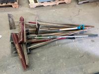 Qty of Brooms, Shovels and Misc Hand Tools
