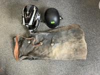 (2) M/C Helmets & (1) Pair of Leather Chaps
