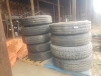 (5) 11R22.5 Tires with Aluminum Rims, (4) 11R24.5 Tires with Dayton Rims