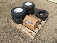 Qty of (5) Trailer Tires (4) w/ Rims and 2 Hubs