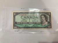1954 Canadian One Dollar Bill