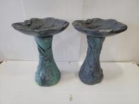 (2) 2 Ft Tall Bird Baths