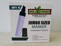 10 Piece Jumbo Sized Permanent Markers