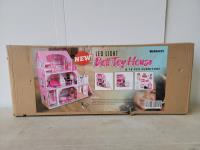 Doll House with LED Light and 18 Piece Furniture