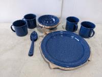 (4) Sets of Enamel Camping Dinnerware