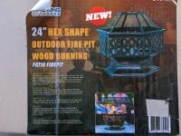 Fire King Outdoors 24 Inch Hex Shape Outdoor Wood Fire Pit