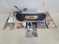 CD Player and (10) Country CDs