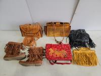 (6) Western Purses and Size 7 Moccasins