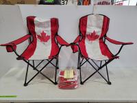 (18) Canada Flags and (2) Chairs