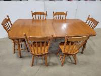 Solid Maple Dining Room Table with (6) Chairs