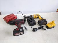 Snap-On 1/2 Inch 18 Cordless Impact and Dewalt 1/2 Inch Cordless Hammer Drill