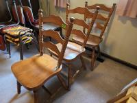 (3) Wooden Chairs