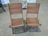 (2) Folding Wooden Patio Chairs