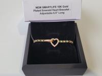 Smartlife 18K Gold Plated Emerald Heart Bracelet