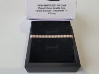 Smartlife 18K Gold Plated 2.5 mm Double Row Tennis Bracelet