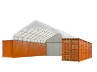 TMG Industrial ST2041CVF 30 Ft X 40 Ft PVC Fabric Container Peak Roof Shelter
