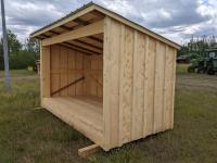 12 Ft X 6 Ft X 6 Ft Wood Shed with Floor and Metal Roof