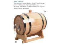 (3) Oak Barrels with Stand